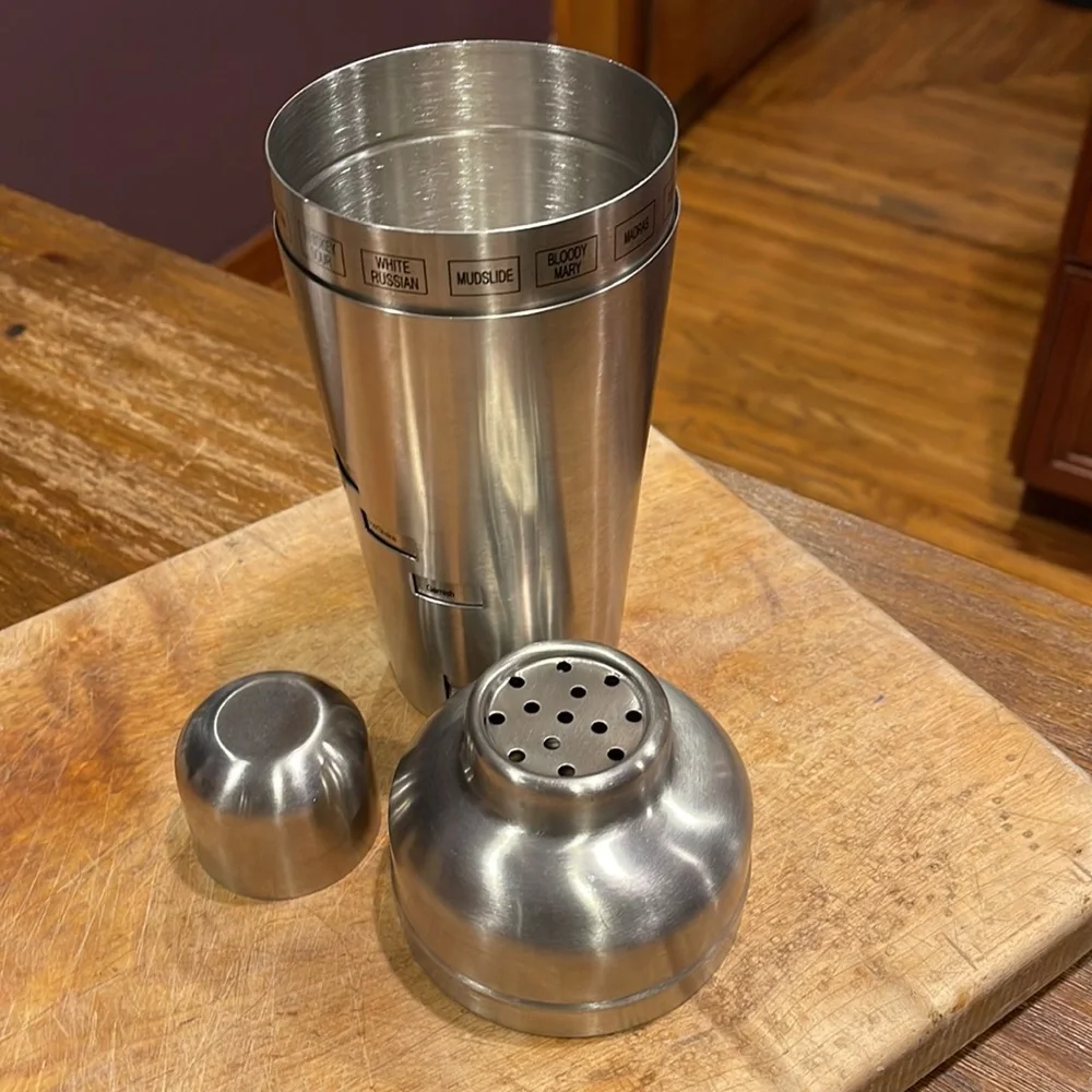 Restoration Hardware Cocktail Shaker with Dial Drink Recipes